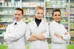 group of pharmacist smiling
